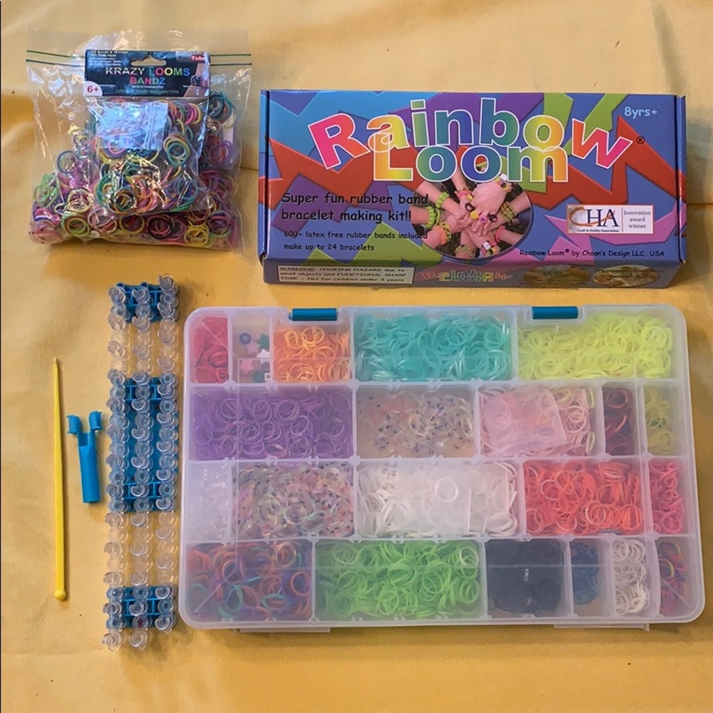 Huge Rainbow Loom Bundle Lot of Bands and Loom